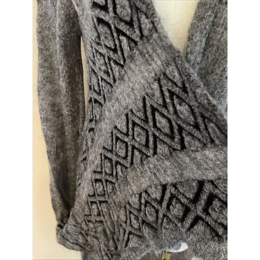 Siste's Italy Open Front Cardigan Duster Women's M Gray Mixed Weave Witchy Goth